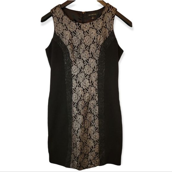 MM Couture Black Midi Floral Crochet Dress Size Medium - Picture 1 of 4